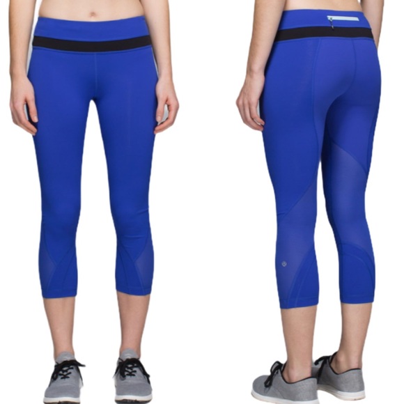 Lululemon Run Inspire Crop II (Mesh) Harbor Blue 6 - Picture 15 of 15